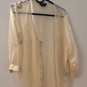 bebe Sheer Cream Women's Blouse